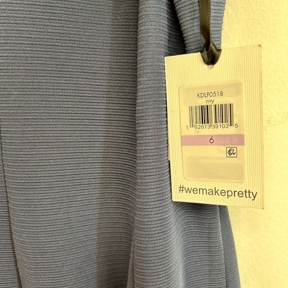 NWT KENSIE Women's Navy Ribbed Ottoman Pockets Fit & Flare Dress 6 - Picture 7 of 10